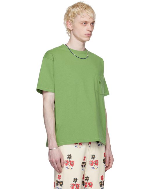 Bode Green Pocket T-shirt for men