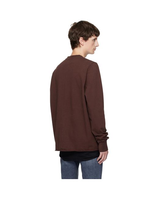 Rick Owens Brown Burgundy Concordians Crewneck Sweatshirt for men