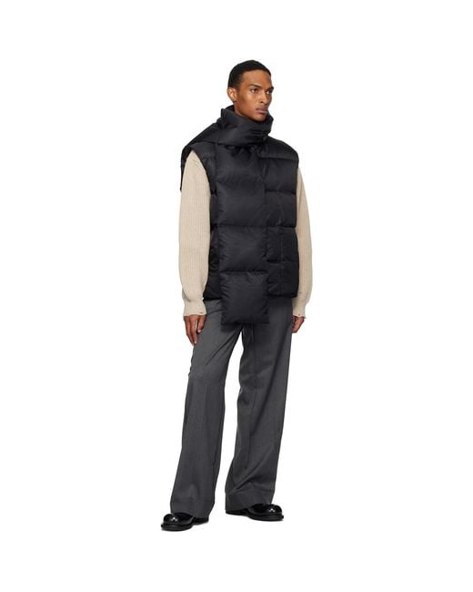MM6 by Maison Margiela Black Scarf Down Vest for men