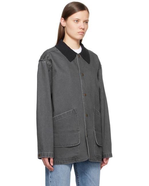 LE17SEPTEMBRE Black Knit Collar Field Jacket