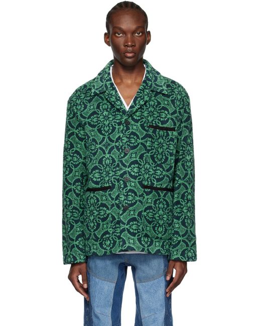 MARINE SERRE Green & Navy Towels Jacket for men