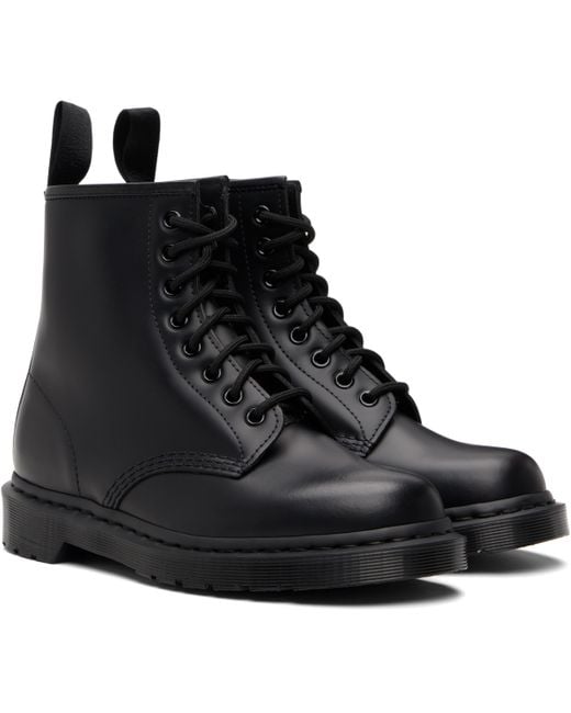 メンズ Dr. Martens ブラック 1460 Mono スムースレザー レースアップブーツ Black