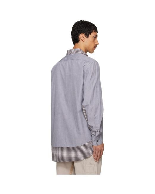 Maison Margiela Gray Double Layer Cotton Shirt for men