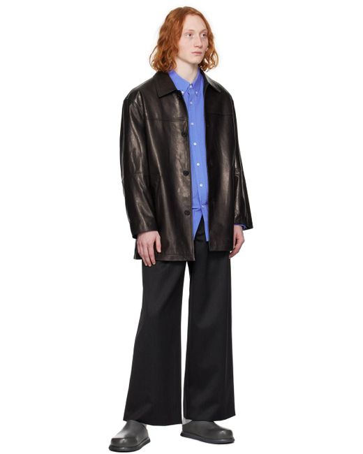 DUNST Black Half Leather Jacket for men