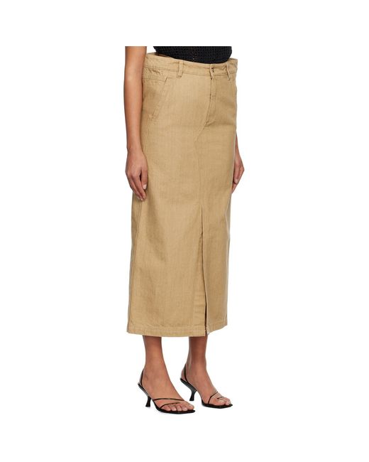 Subtle Le Nguyen Natural Flat Denim Maxi Skirt