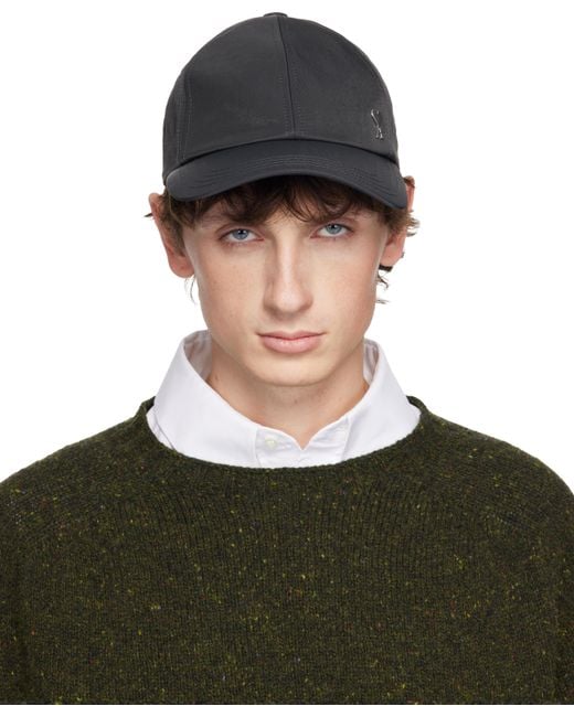 AMI Green Nylon Ami De Coeur Stud Cap for men