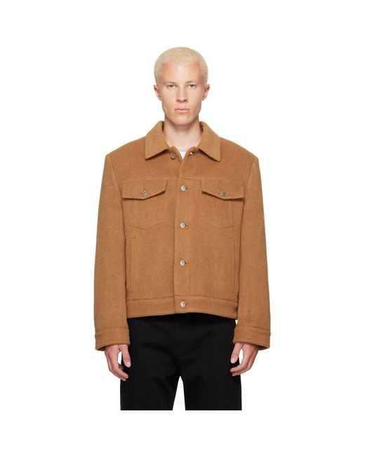 Helmut Lang Brown Tan Wool Trucker Jacket for men