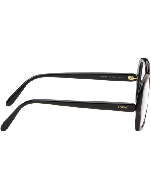 Loewe Black Large Square Text Logo Glasses