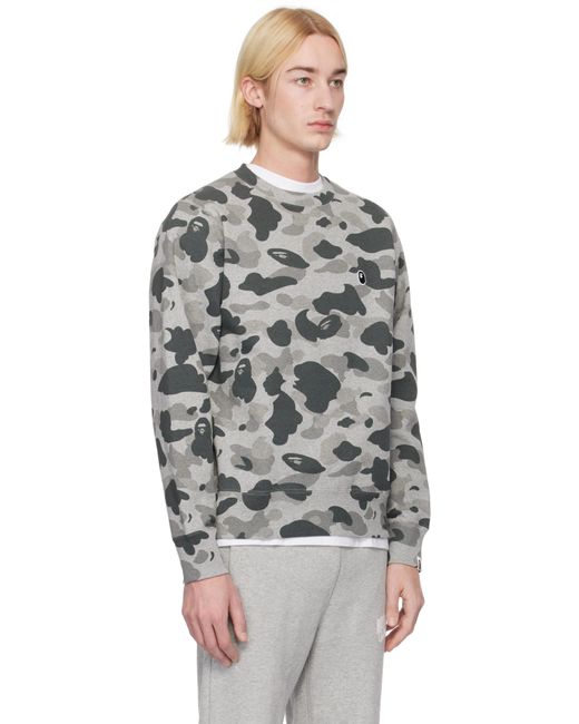 A Bathing Ape Black Camo Ape Head One Point Crewneck Sweatshirt for men