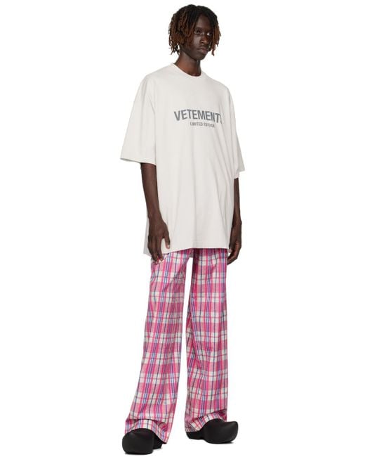 Vetements Pink Sweatpants for men
