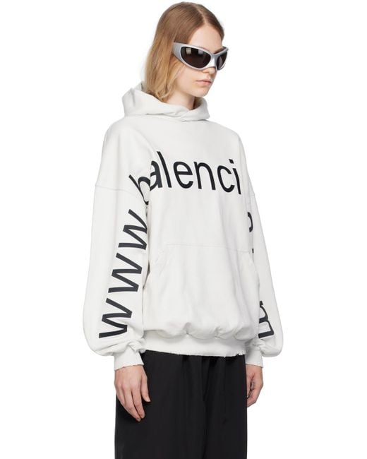 Balenciaga White 'bal.com' Hoodie