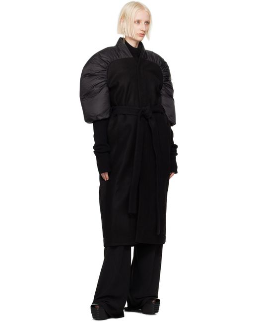 Rick Owens Black Porterville Duvetina Down Coat