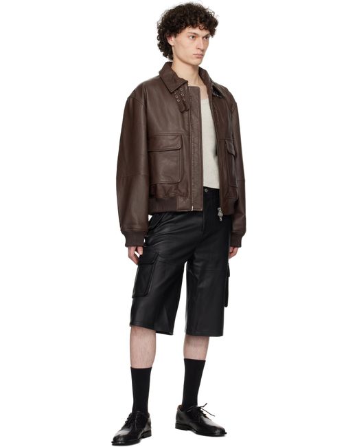 メンズ Deadwood ブラウン Wingman レザージャケット Brown