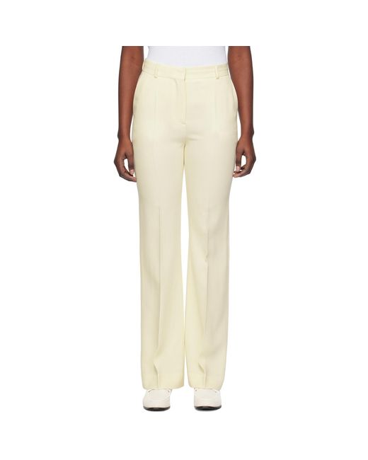 Totême Natural Toteme Off-white Evening Trousers