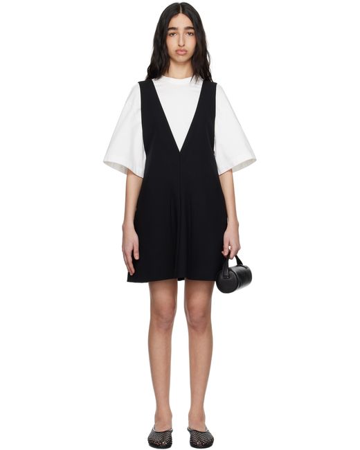 Carven ネイビー ウール ミニワンピース Black