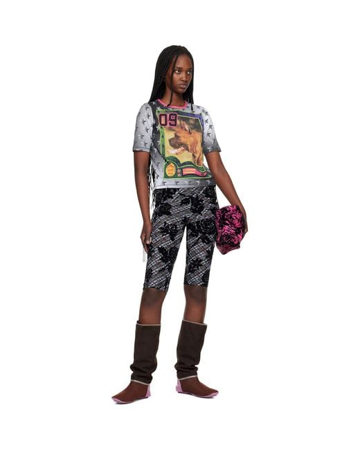 Chopova Lowena Black 'Deptford Dogs' Fitted Jersey T-Shirt