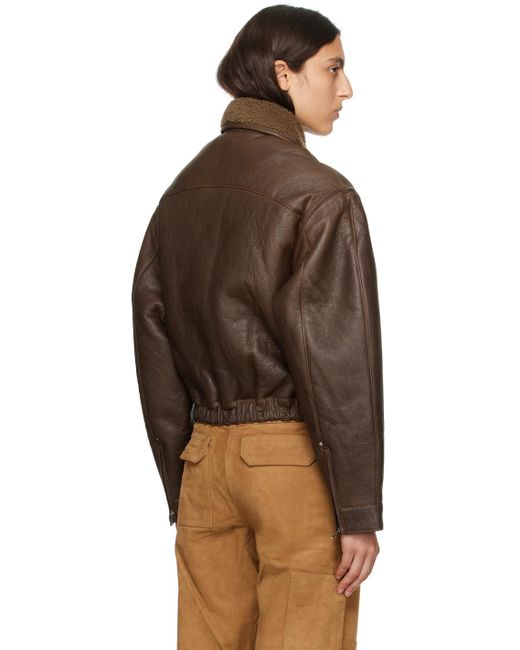 Saks Potts Brown Maiken Leather Jacket