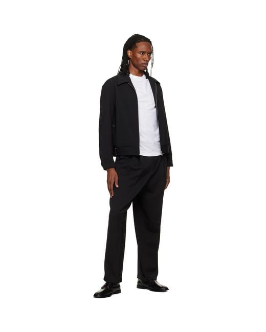 HUGO Black Adjustable Waistband Wool Formal Trousers for men