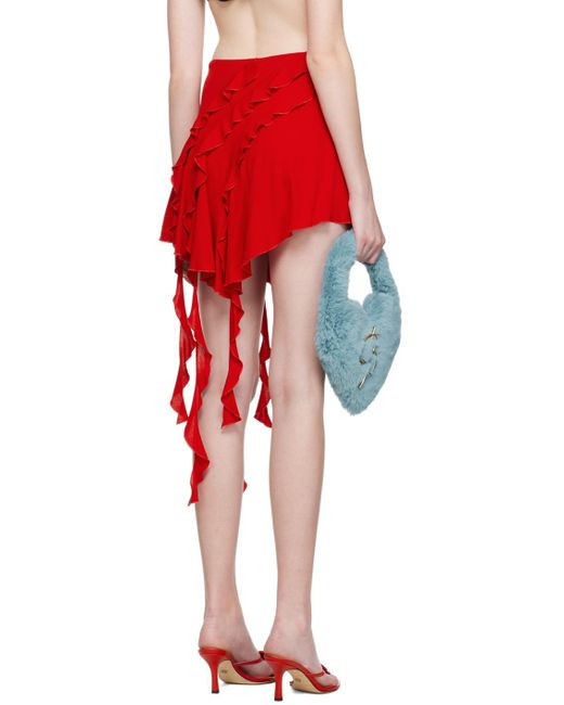 Blumarine レッド ラッフル ミニスカート Red