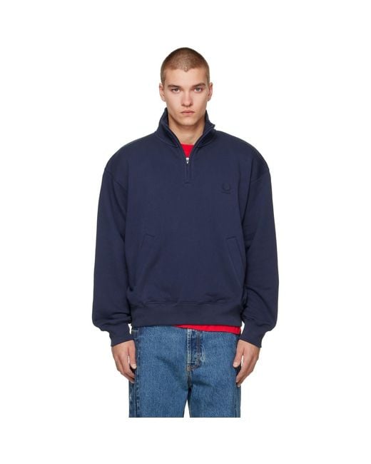 Vetements Blue Quarter-Zip Sweatshirt for men