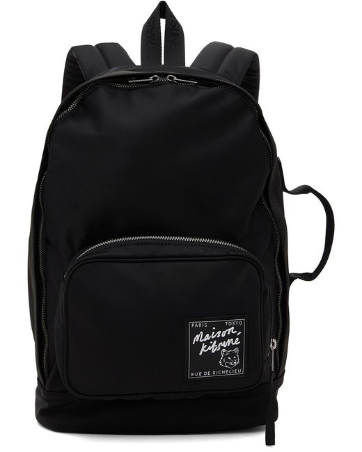 Maison Kitsuné Black 'the Traveller' Backpack for men