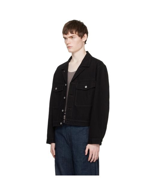 Lemaire Black Trucker Denim Jacket for men
