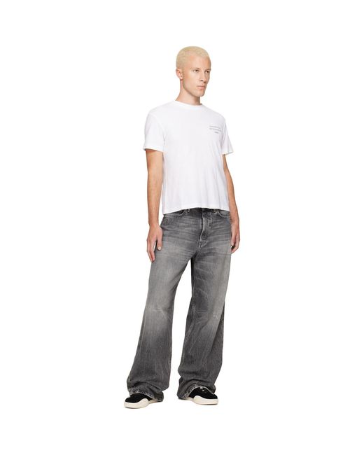 Acne White '1996' Logo T-Shirt for men