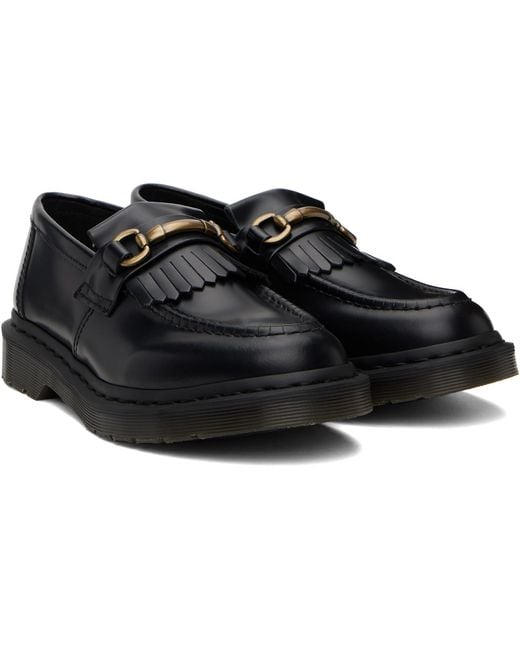 Dr. Martens Black Adrian Snaffle Smooth Leather Kiltie Loafers for men