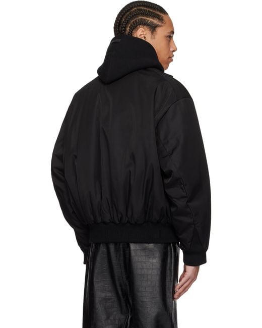 Fear Of God Black Nylon Wool Bomber Jacket for men