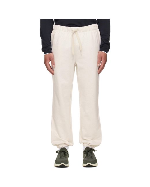 Boss White Off- Drawstring Sweatpants for men