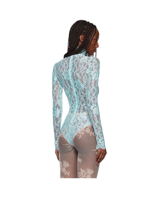 Valentino Black Floral Lace Bodysuit