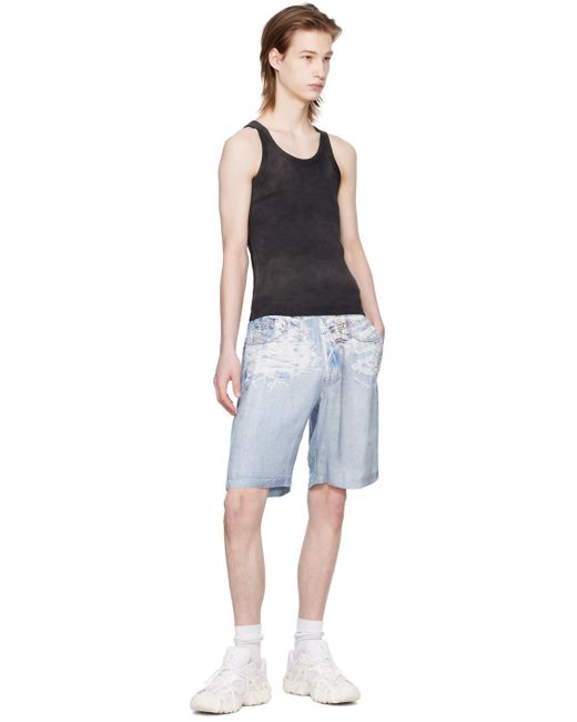 DIESEL Black Blue P-alston Shorts for men