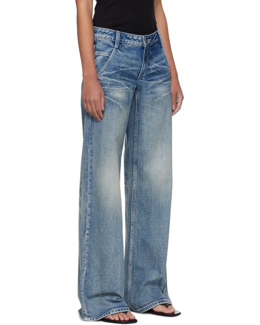 Fax Copy Express Blue '888' Low-Rise Loose Jeans