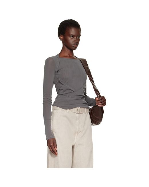 Lemaire Brown Ballerina Wrap Blouse