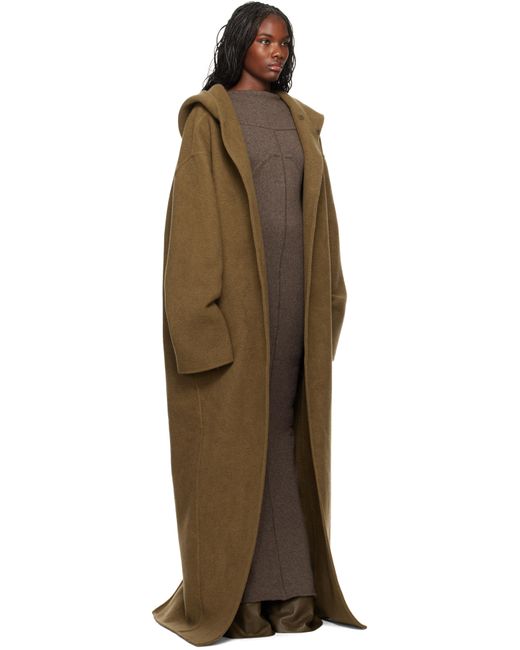 Manteau Long De Style Peignoir Kaki À Capuche Rick Owens en coloris Black