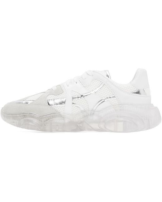 Moschino Black White Teddy Transparent Sole Sneakers for men