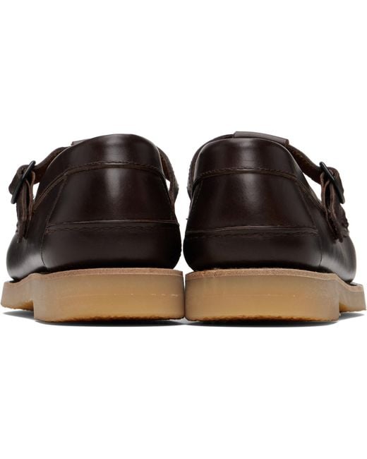 Hereu Black Alber Rubber Veg Tan Loafers for men