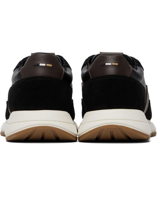 Boss Black Leather Sneakers for men