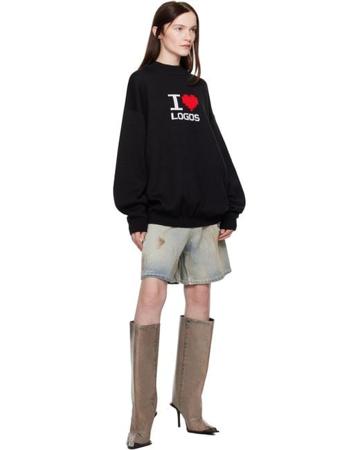 Vetements Black 'I Love Logos' Sweater