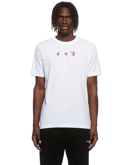 Off-White c/o Virgil Abloh White Off- Acrylic Arrow Graphic T-shirt for men