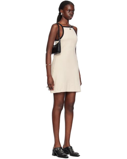 Courreges Black Off-white Pin-buckle Minidress
