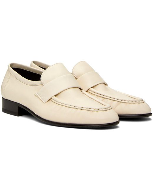 The Row Black Off-white Soft Loafers