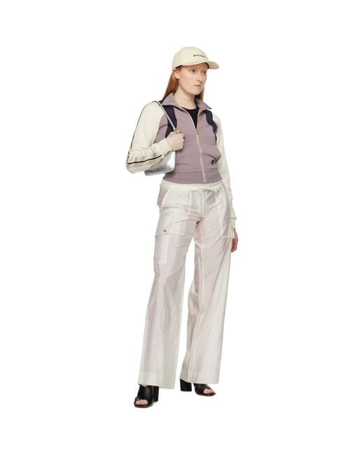 Palm Angels Off-white Drawstring Trousers