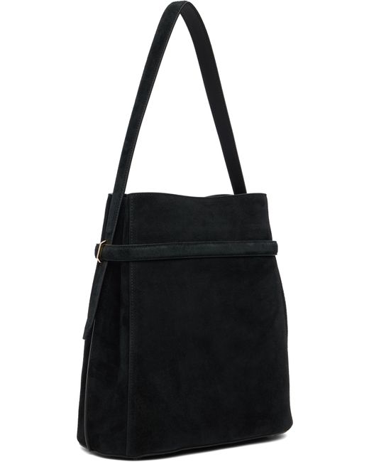 Totême  Black Belted Suede Bucket Bag
