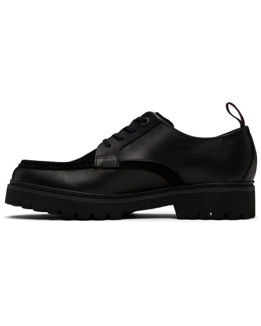 HUGO Black Leather & Suede Derbys for men