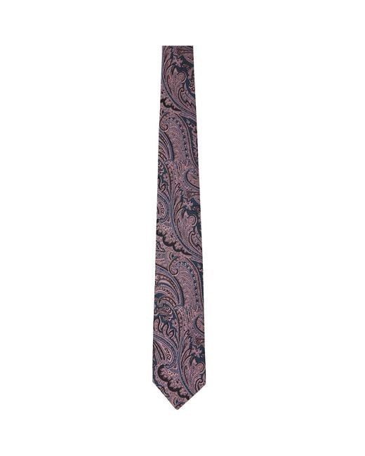 Dries Van Noten Purple Paisley Tie for men