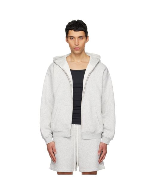 Skims Black Fleece Lounge Relaxed Zip Up Hoodie for men
