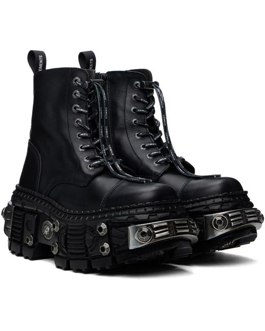Vetements Black New Rock Edition Destroyer Boots for men