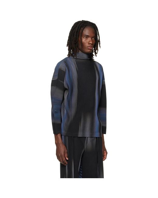 Homme Plissé Issey Miyake Blue Blend Of Lights T-Shirt for men