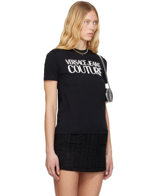 Versace Jeans Couture Black Screen-Printed T-Shirt